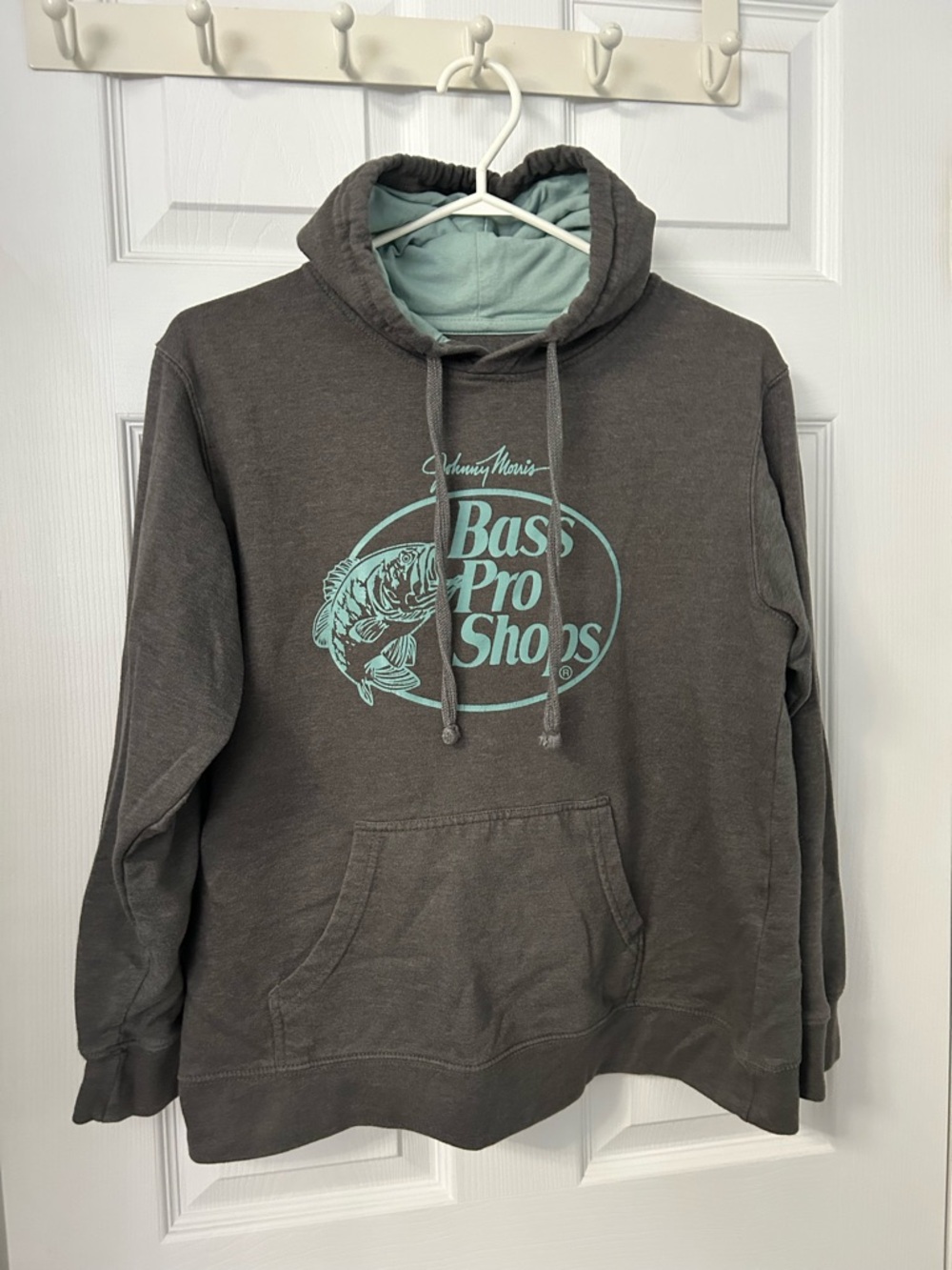 Bass Pro Shops Charcoal Pullover Hoodie with Teal Logo